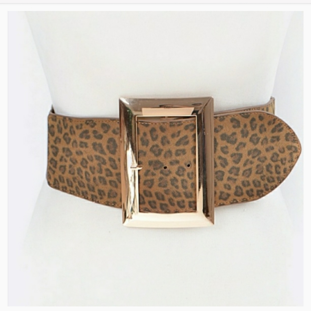 💥Leopard Widebelt - Gold Finish Buckle